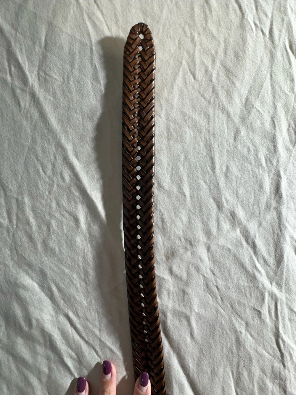 Dockers Braided Leather Belt in Tan with Brass Buckle
